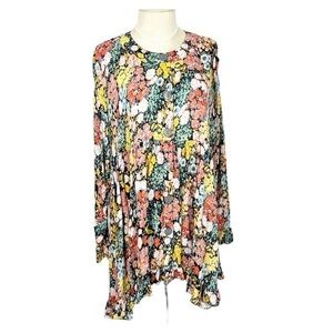 Rachel Zoe floral oversized button smock top tunic size large